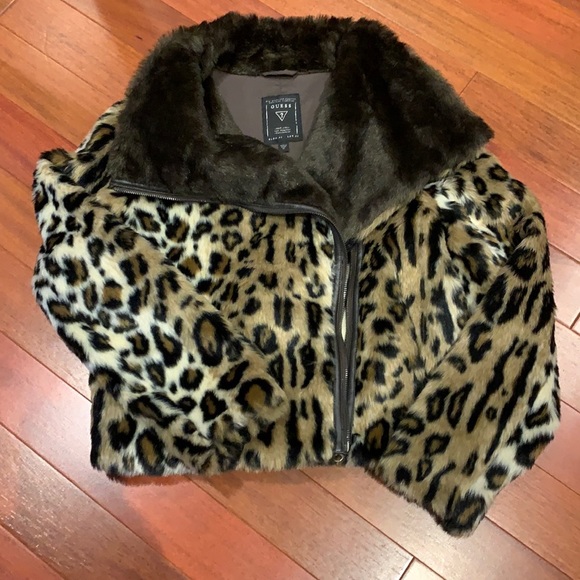 Guess faux fur cheetah print NWOT Size XS - Picture 2 of 5